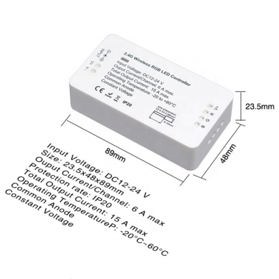 2.4g 8 zone led RGB controller RF wireless full touch dimmer for DC12V-24V 5050 led light strip